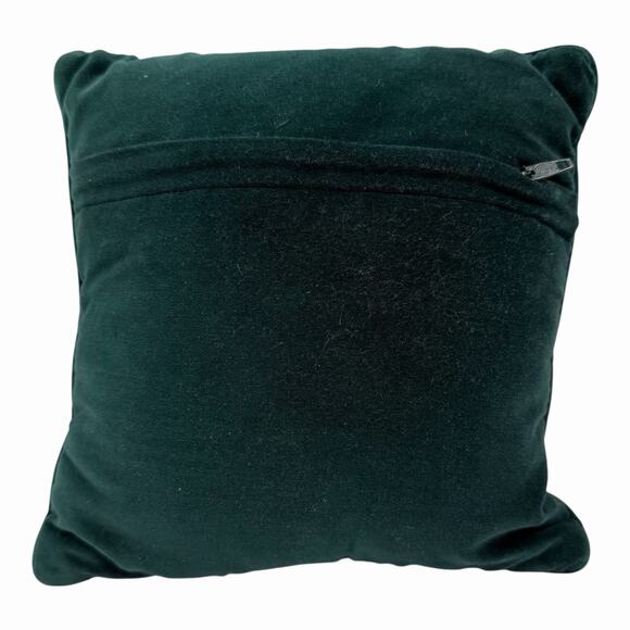 VTG SMALL NEEDLEPOINT EMBROIDERED PILLOW HOLIDAY CHRISTMAS FLORAL VELVET 9 X 9 - Picture 2 of 4